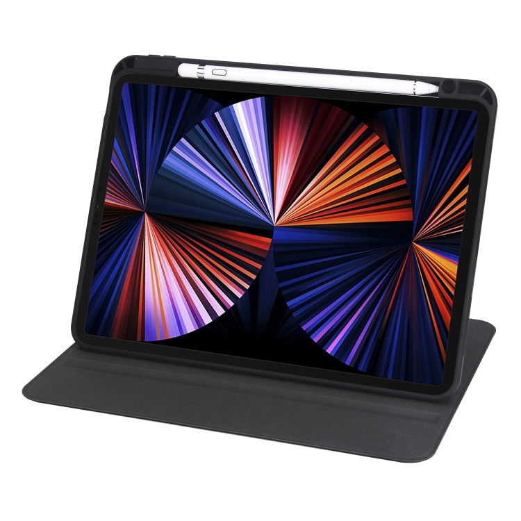 For iPad Pro 11 2024 Acrylic 360 Degree Rotation Holder Leather Tablet Case(Black)