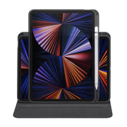For iPad Pro 11 2024 Acrylic 360 Degree Rotation Holder Leather Tablet Case(Black)