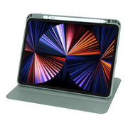 For iPad Pro 11 2024 Acrylic 360 Degree Rotation Holder Leather Tablet Case(Pine Green)