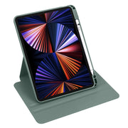 For iPad Pro 11 2024 Acrylic 360 Degree Rotation Holder Leather Tablet Case(Pine Green)