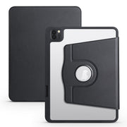 For iPad Pro 13 2024 Acrylic 360 Degree Rotation Holder Leather Tablet Case(Black)