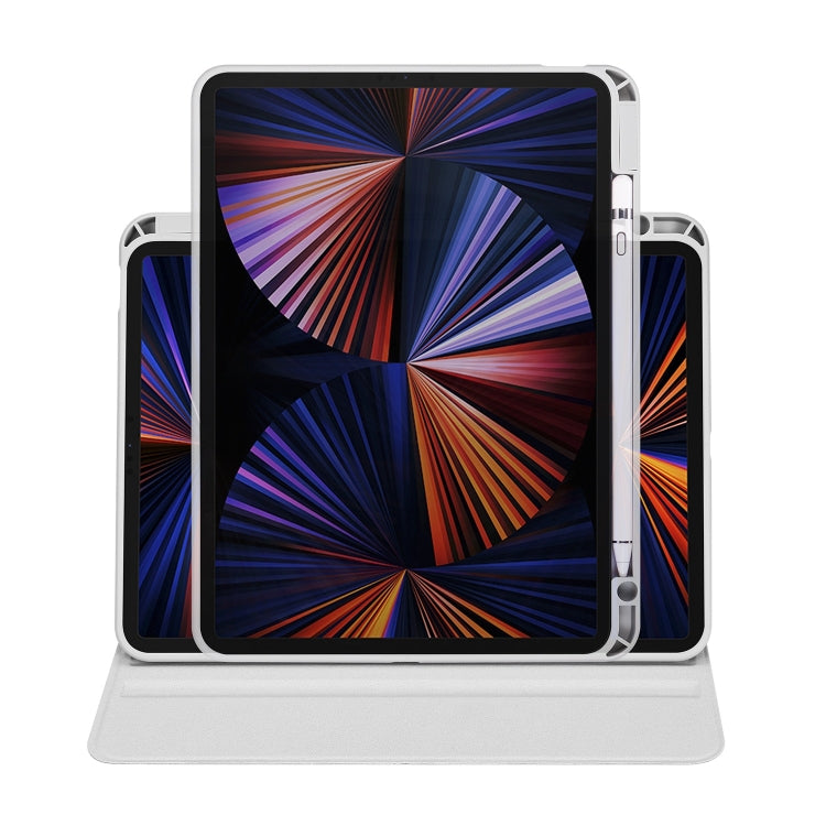 For iPad Pro 13 2024 Acrylic 360 Degree Rotation Holder Leather Tablet Case(Fog Grey)