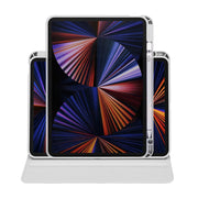 For iPad Pro 13 2024 Acrylic 360 Degree Rotation Holder Leather Tablet Case(Fog Grey)