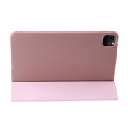 For iPad Pro 13 2024 Three-fold Holder Flip Tablet Leather Case(Rose Gold)