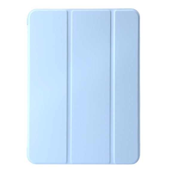 For iPad Pro 13 2024 Three-fold Holder Flip Tablet Leather Case(Sky Blue)