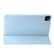 For iPad Pro 13 2024 Three-fold Holder Flip Tablet Leather Case(Sky Blue)