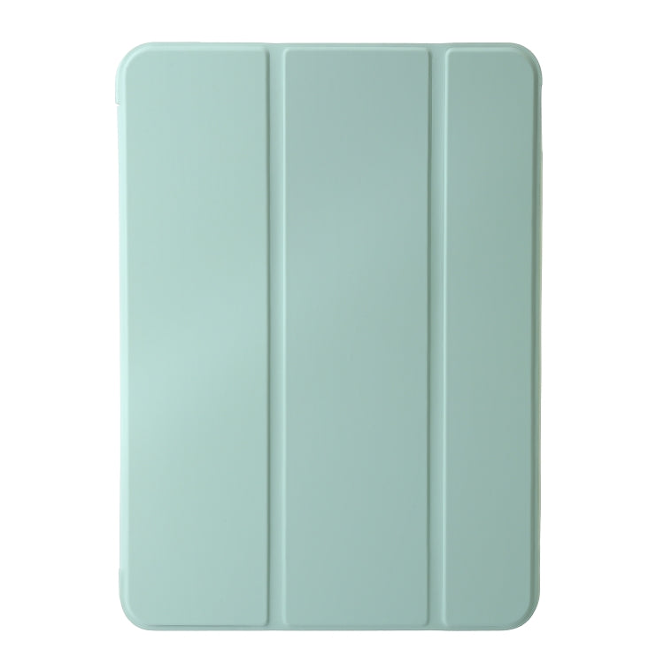 For iPad Pro 13 2024 Three-fold Holder Flip Tablet Leather Case(Mint Green)