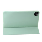 For iPad Pro 13 2024 Three-fold Holder Flip Tablet Leather Case(Mint Green)