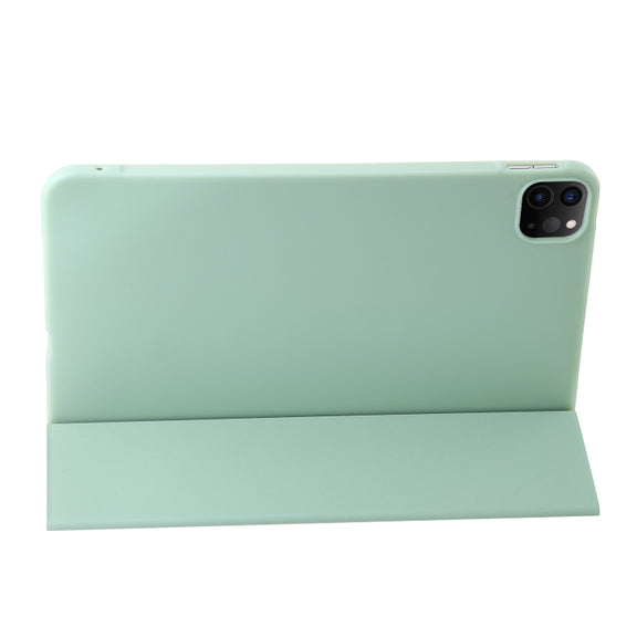 For iPad Pro 13 2024 Three-fold Holder Flip Tablet Leather Case(Mint Green)