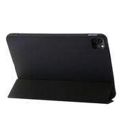 For iPad Pro 13 2024 Three-fold Holder Flip Tablet Leather Case(Black)