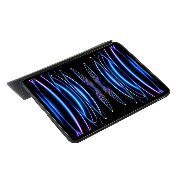 For iPad Pro 13 2024 Three-fold Holder Flip Tablet Leather Case(Black)