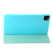 For iPad Pro 13 2024 Three-fold Holder Flip Tablet Leather Case(Mint Blue)