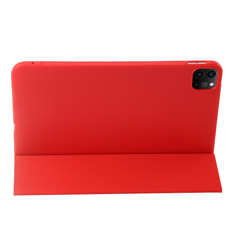 For iPad Pro 13 2024 Three-fold Holder Flip Tablet Leather Case(Red)