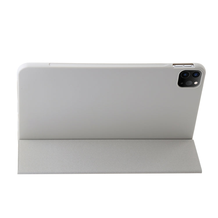 For iPad Pro 13 2024 Three-fold Holder Flip Tablet Leather Case(Grey)