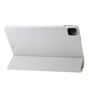 For iPad Pro 13 2024 Three-fold Holder Flip Tablet Leather Case(Grey)