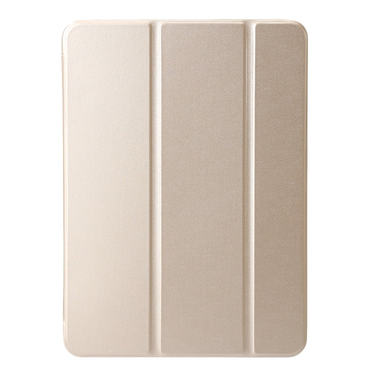 For iPad Pro 13 2024 Three-fold Holder Flip Tablet Leather Case(Gold)