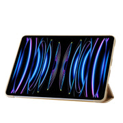 For iPad Pro 13 2024 Three-fold Holder Flip Tablet Leather Case(Gold)