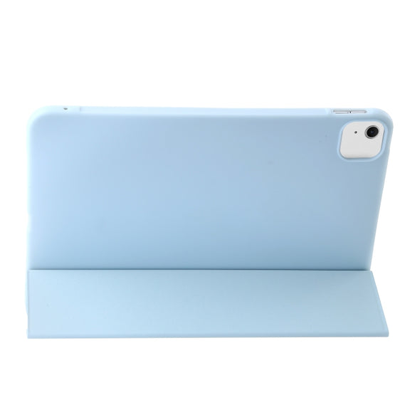 For iPad Air 13 2025 / 2024 Three-fold Holder Flip Tablet Leather Case(Sky Blue)