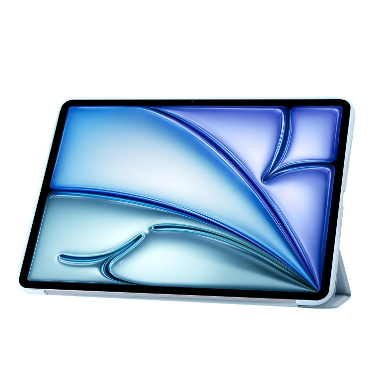 For iPad Air 13 2025 / 2024 Three-fold Holder Flip Tablet Leather Case(Sky Blue)
