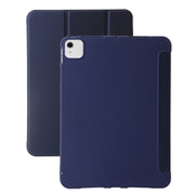 For iPad Air 13 2025 / 2024 Three-fold Holder Flip Tablet Leather Case(Dark Blue)