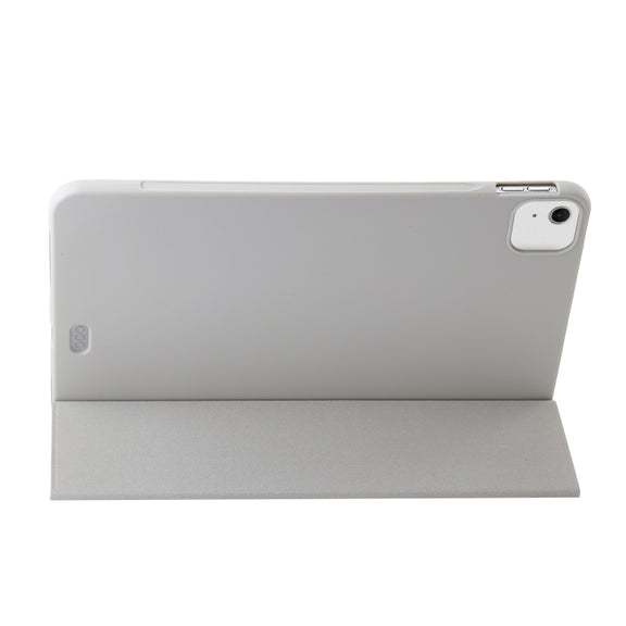 For iPad Air 13 2024 Three-fold Holder Flip Tablet Leather Case(Grey)