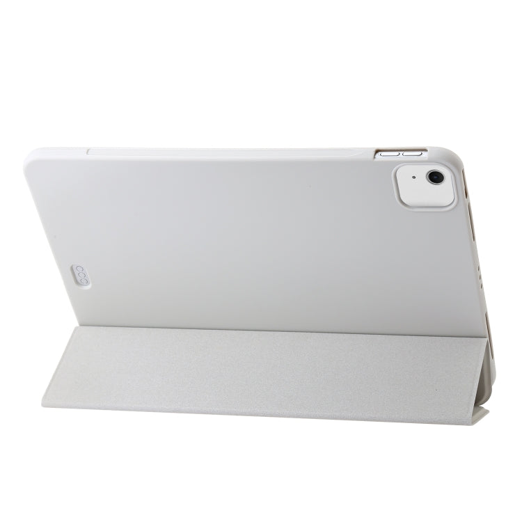For iPad Air 13 2024 Three-fold Holder Flip Tablet Leather Case(Grey)
