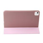 For iPad Air 11 2025 / 2024 Three-fold Holder Flip Tablet Leather Case(Rose Gold)