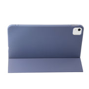 For iPad Air 11 2024 Three-fold Holder Flip Tablet Leather Case(Purple)