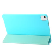 For iPad Air 11 2025 / 2024 Three-fold Holder Flip Tablet Leather Case(Mint Blue)