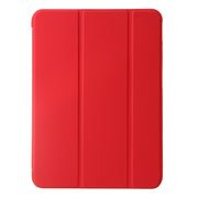 For iPad Air 11 2024 Three-fold Holder Flip Tablet Leather Case(Red)