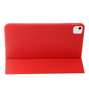 For iPad Air 11 2024 Three-fold Holder Flip Tablet Leather Case(Red)