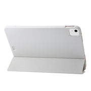 For iPad Air 11 2025 / 2024 Three-fold Holder Flip Tablet Leather Case(Grey)