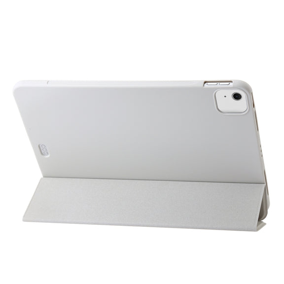 For iPad Air 11 2025 / 2024 Three-fold Holder Flip Tablet Leather Case(Grey)