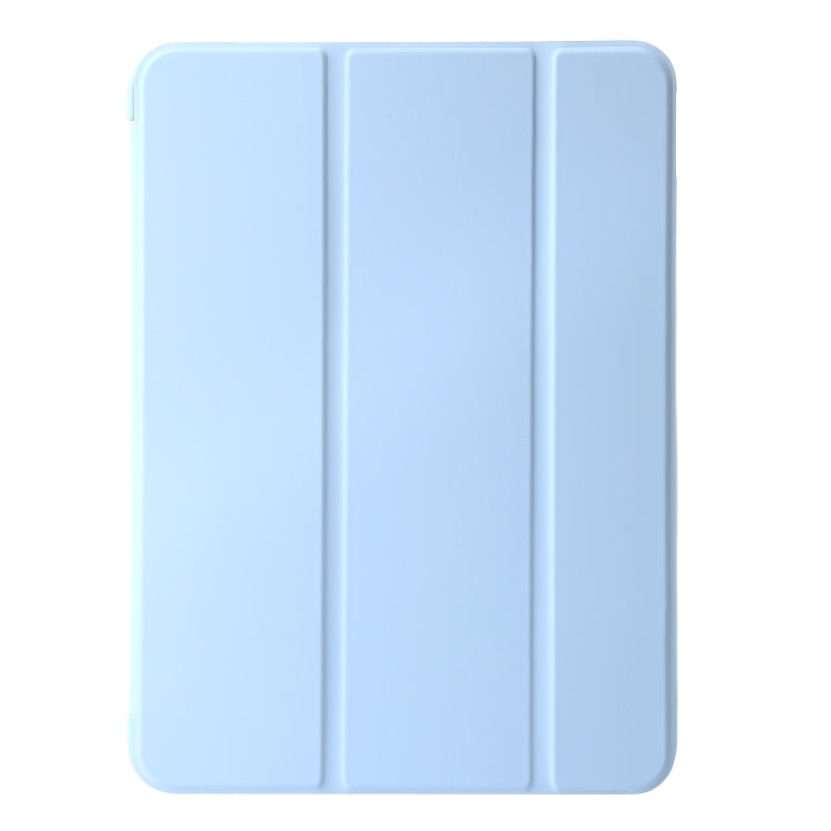 For iPad Pro 11 2024 Three-fold Holder Flip Tablet Leather Case(Sky Blue)