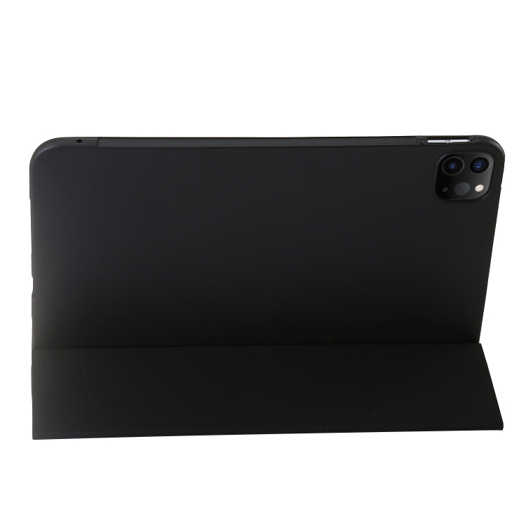 For iPad Pro 11 2024 Three-fold Holder Flip Tablet Leather Case(Black)