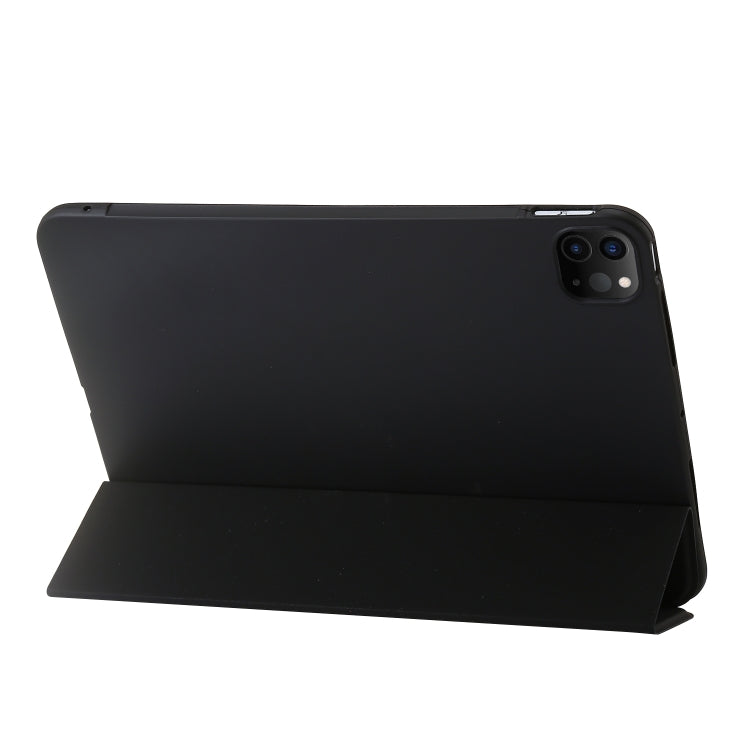 For iPad Pro 11 2024 Three-fold Holder Flip Tablet Leather Case(Black)