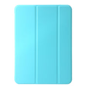 For iPad Pro 11 2024 Three-fold Holder Flip Tablet Leather Case(Mint Blue)
