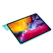For iPad Pro 11 2024 Three-fold Holder Flip Tablet Leather Case(Mint Blue)