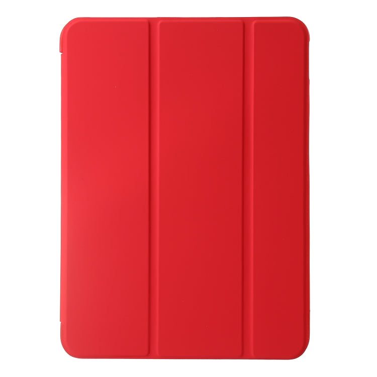 For iPad Pro 11 2024 Three-fold Holder Flip Tablet Leather Case(Red)