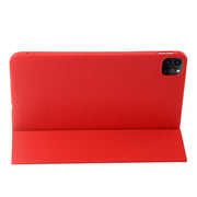 For iPad Pro 11 2024 Three-fold Holder Flip Tablet Leather Case(Red)