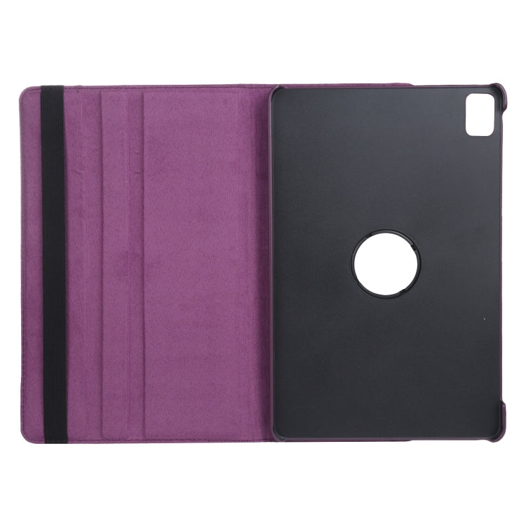 For iPad Pro 13 2024 360 Degree Rotation Litchi Texture Leather Tablet Case with Holder(Purple)