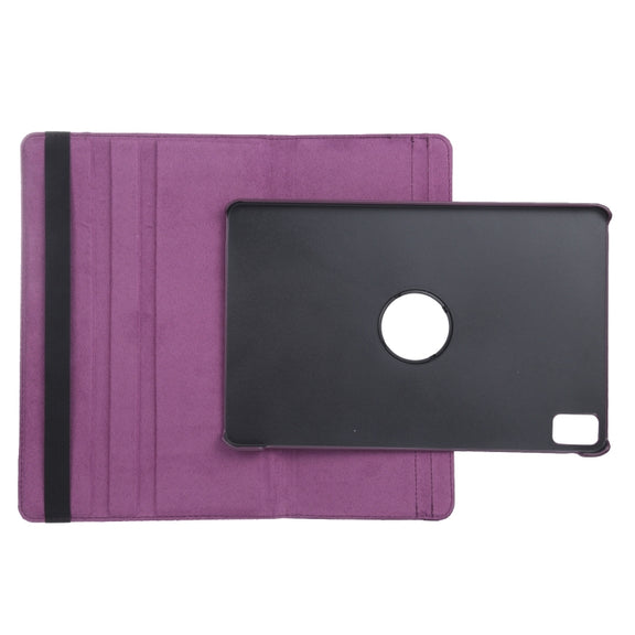 For iPad Pro 13 2024 360 Degree Rotation Litchi Texture Leather Tablet Case with Holder(Purple)