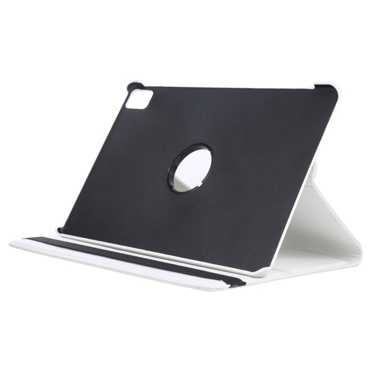 For iPad Pro 13 2024 360 Degree Rotation Litchi Texture Leather Tablet Case with Holder(White)