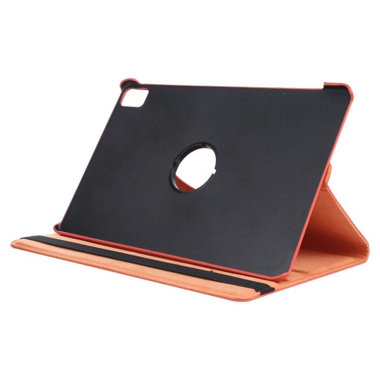 For iPad Air 13 2024 360 Degree Rotation Litchi Texture Leather Tablet Case with Holder(Orange)