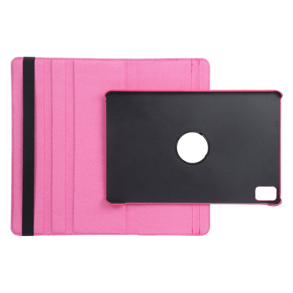 For iPad Air 13 2024 360 Degree Rotation Litchi Texture Leather Tablet Case with Holder(Rose Red)