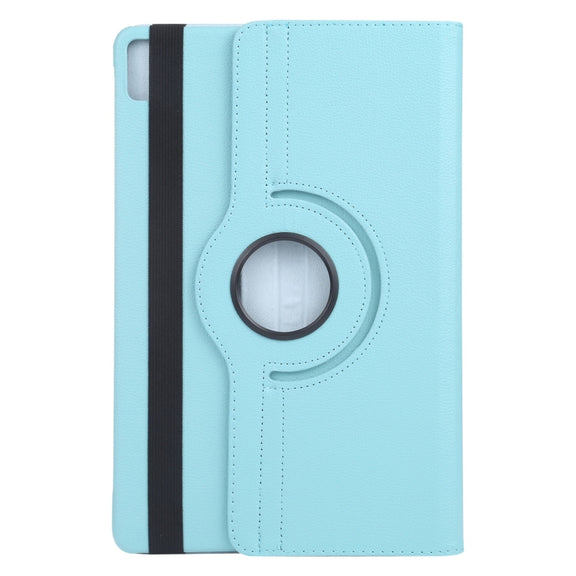 For iPad Air 11 2024 360 Degree Rotation Litchi Texture Leather Tablet Case with Holder(Sky Blue)