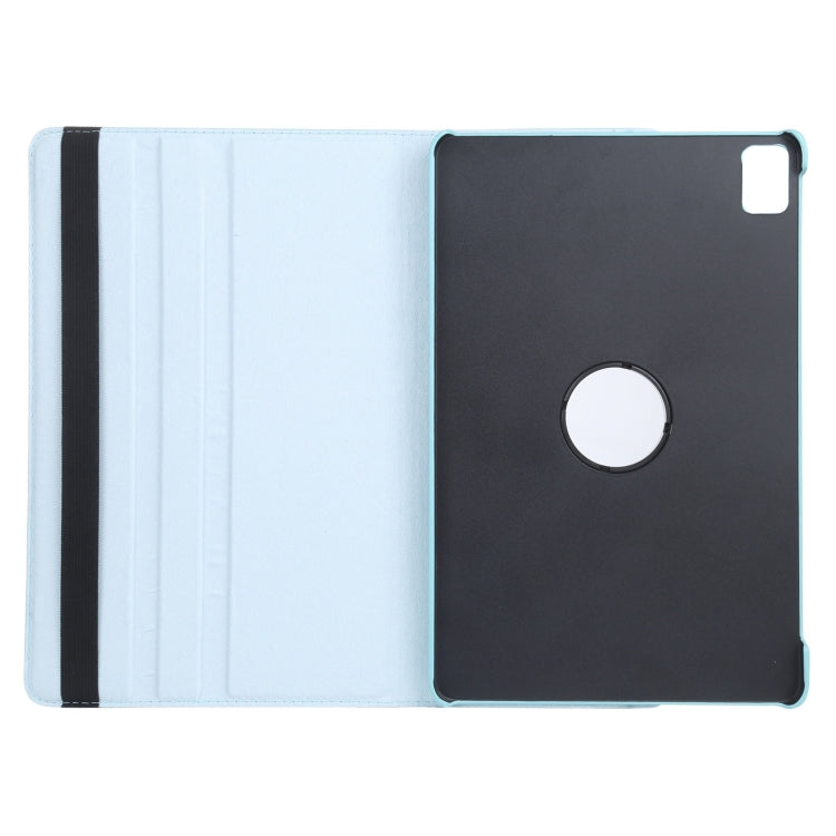 For iPad Air 11 2024 360 Degree Rotation Litchi Texture Leather Tablet Case with Holder(Sky Blue)