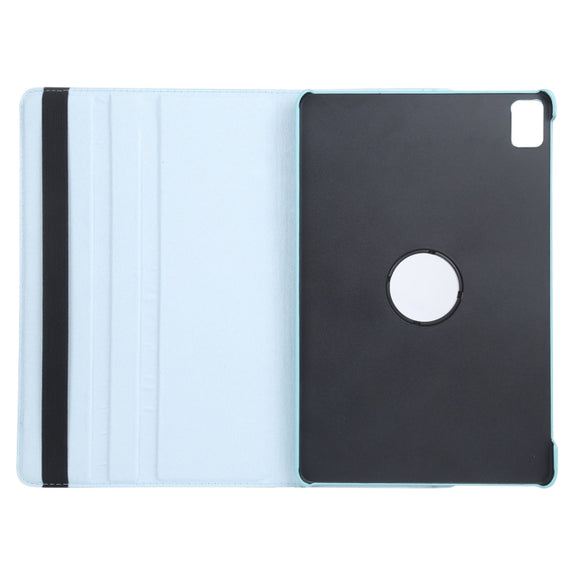 For iPad Air 11 2024 360 Degree Rotation Litchi Texture Leather Tablet Case with Holder(Sky Blue)