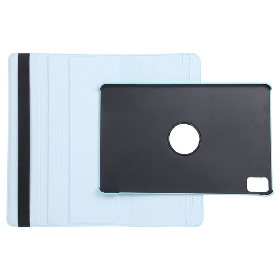 For iPad Air 11 2024 360 Degree Rotation Litchi Texture Leather Tablet Case with Holder(Sky Blue)