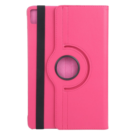 For iPad Air 11 2024 360 Degree Rotation Litchi Texture Leather Tablet Case with Holder(Rose Red)